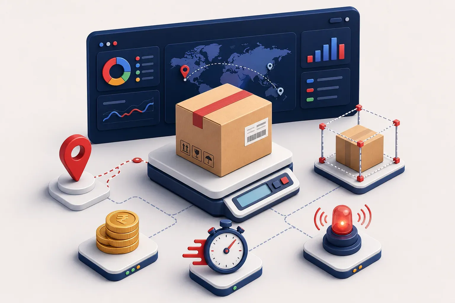 Minh họa cân nặng, kích thước, COD, tốc độ giao và phụ phí ảnh hưởng đến phí ship