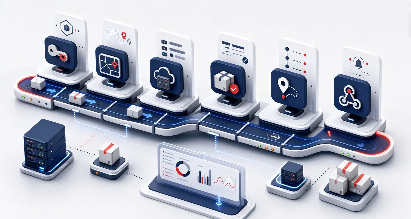 Minh họa quy trình tích hợp Goship API từ xác thực, chuẩn hóa địa chỉ, lấy cước, tạo vận đơn đến tracking và webhook