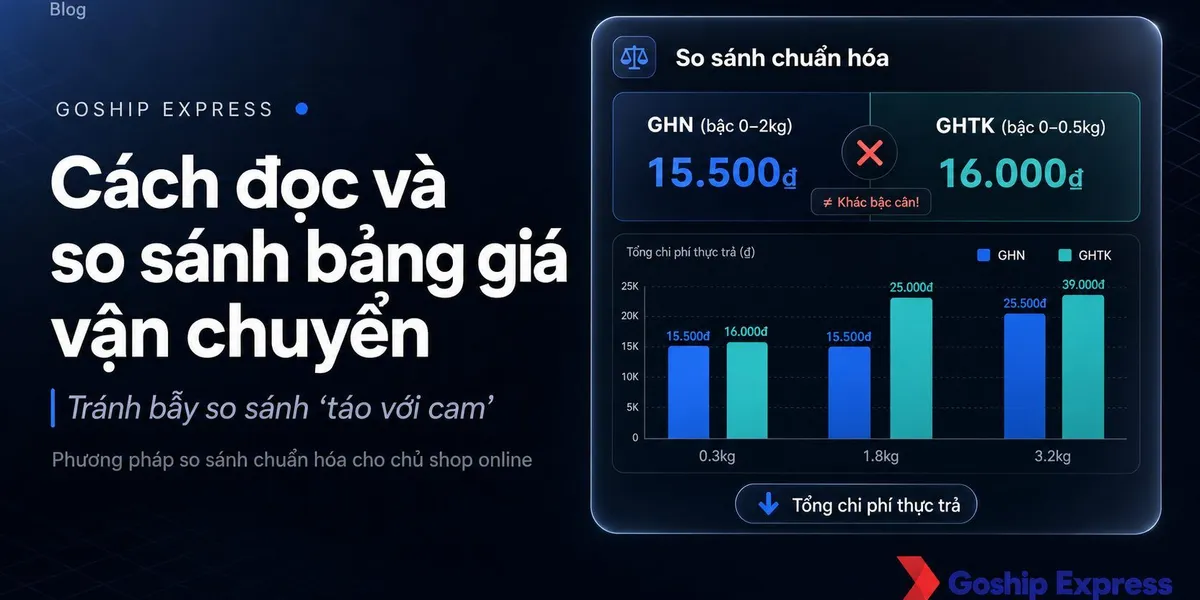 Cách đọc bảng giá vận chuyển chuẩn: Tránh bẫy so sánh sai