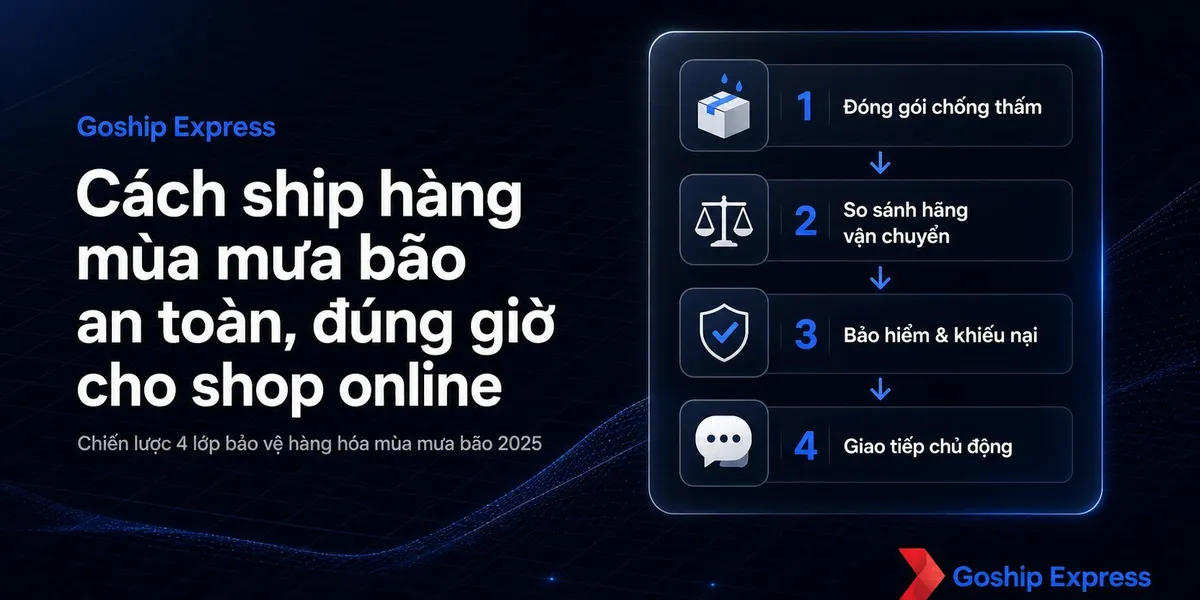 Cách ship hàng mùa mưa bão an toàn: 4 bước chống thấm