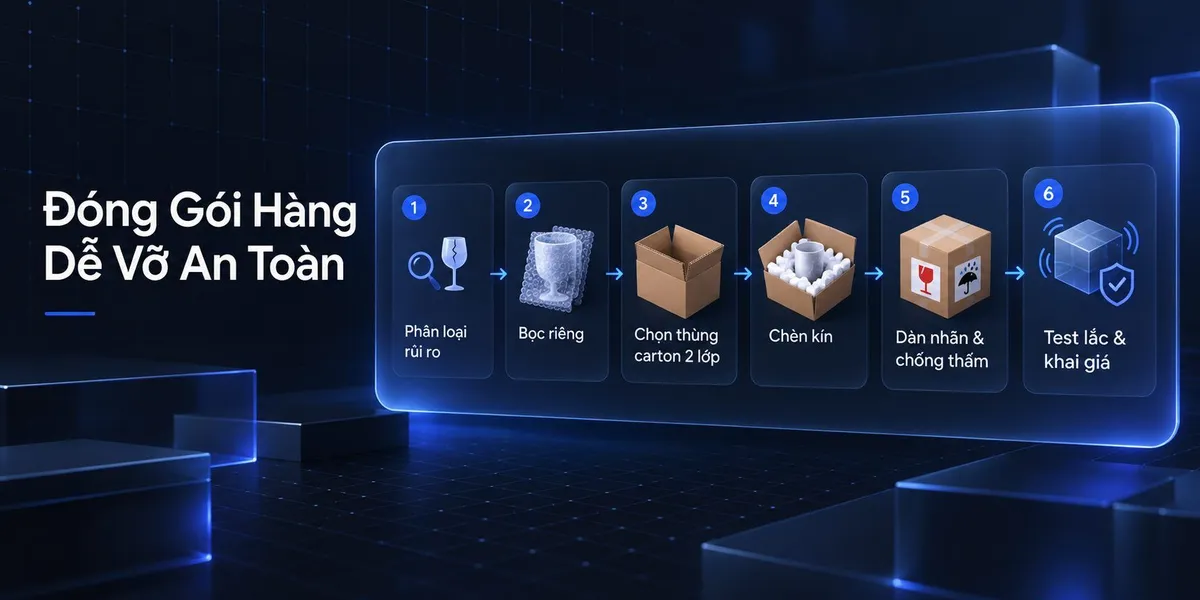 Kinh nghiệm đóng gói hàng dễ vỡ: 6 bước gửi đi an toàn