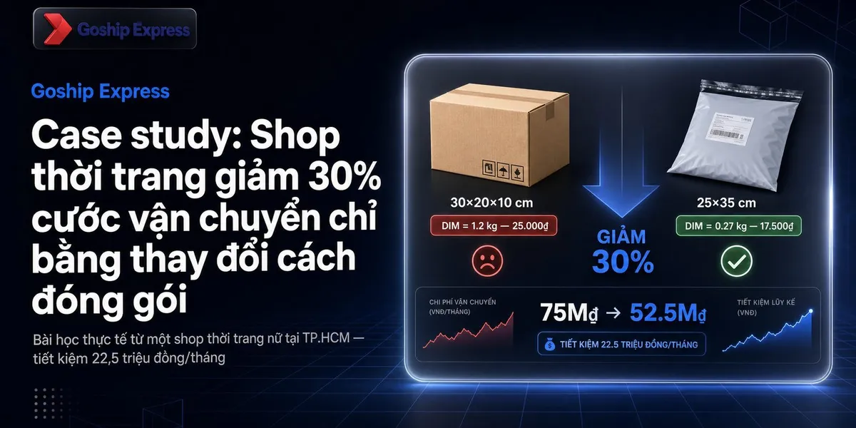 Case study: Giảm 30% cước vận chuyển nhờ đóng gói thông minh