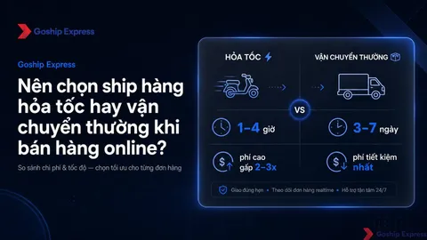 Nên chọn ship hỏa tốc hay vận chuyển thường? So sánh A-Z
