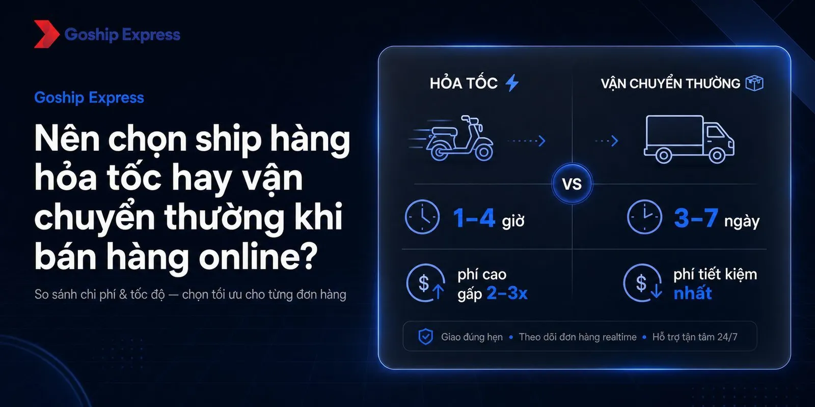 Nên chọn ship hỏa tốc hay vận chuyển thường? So sánh A-Z