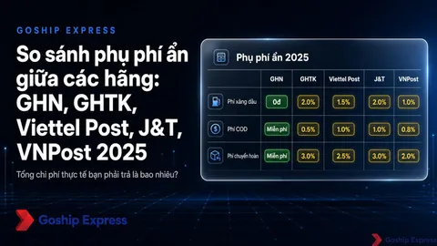 So sánh phụ phí ẩn GHN, GHTK, Viettel Post, J&T, VNPost 2025