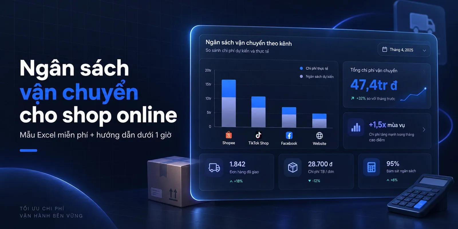 Ngân sách vận chuyển shop online: Mẫu Excel + Hướng dẫn